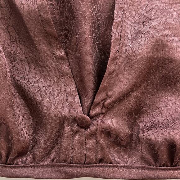 Urban Outfitters Hooked-Up Satin Cropped Top Adjustable Tie Waist Brown Size M - Picture 8 of 12